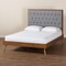 Baxton Studio Dericia Classic and Traditional Grey Fabric and Walnut Brown Finished Wood King Size Platform Bed 237-12639-9409-ZORO - alternate 8